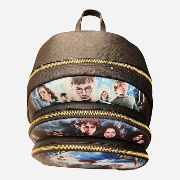 Harry Potter TRILOGY SERIES 2 Triple Pocket Loungefly Wizardry Mini Backpack NWT - Picture 3 of 12